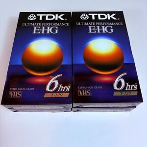 4 Pack TDK EHG T-120 VHS Tapes Sealed Blank 6 Hour Extra High‎ Grade